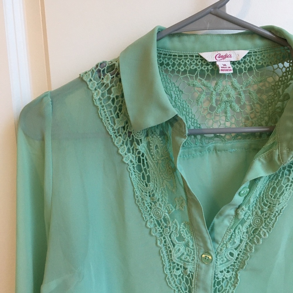 Candie’s Mint Button-Down Shirt - image 3
